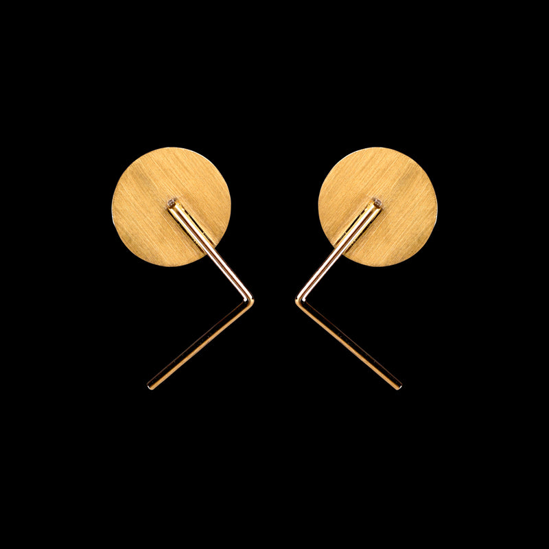 18K Gold Round Cut Earrings