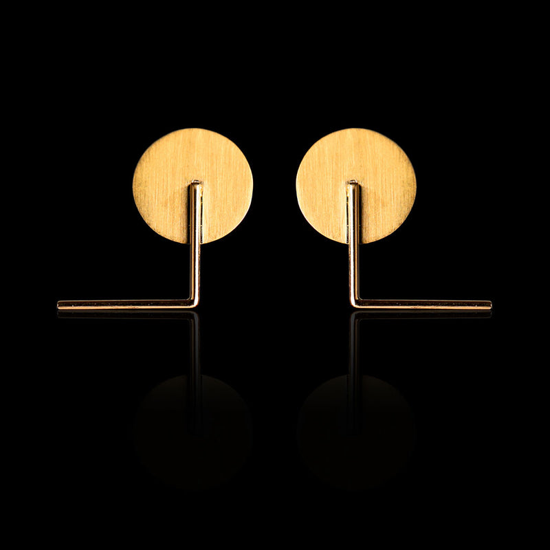 18K Gold Round Cut Earrings