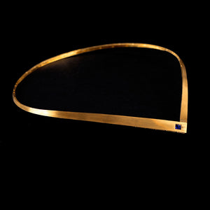 18K Gold Cuff Necklace Triangle with Blue Sapphire